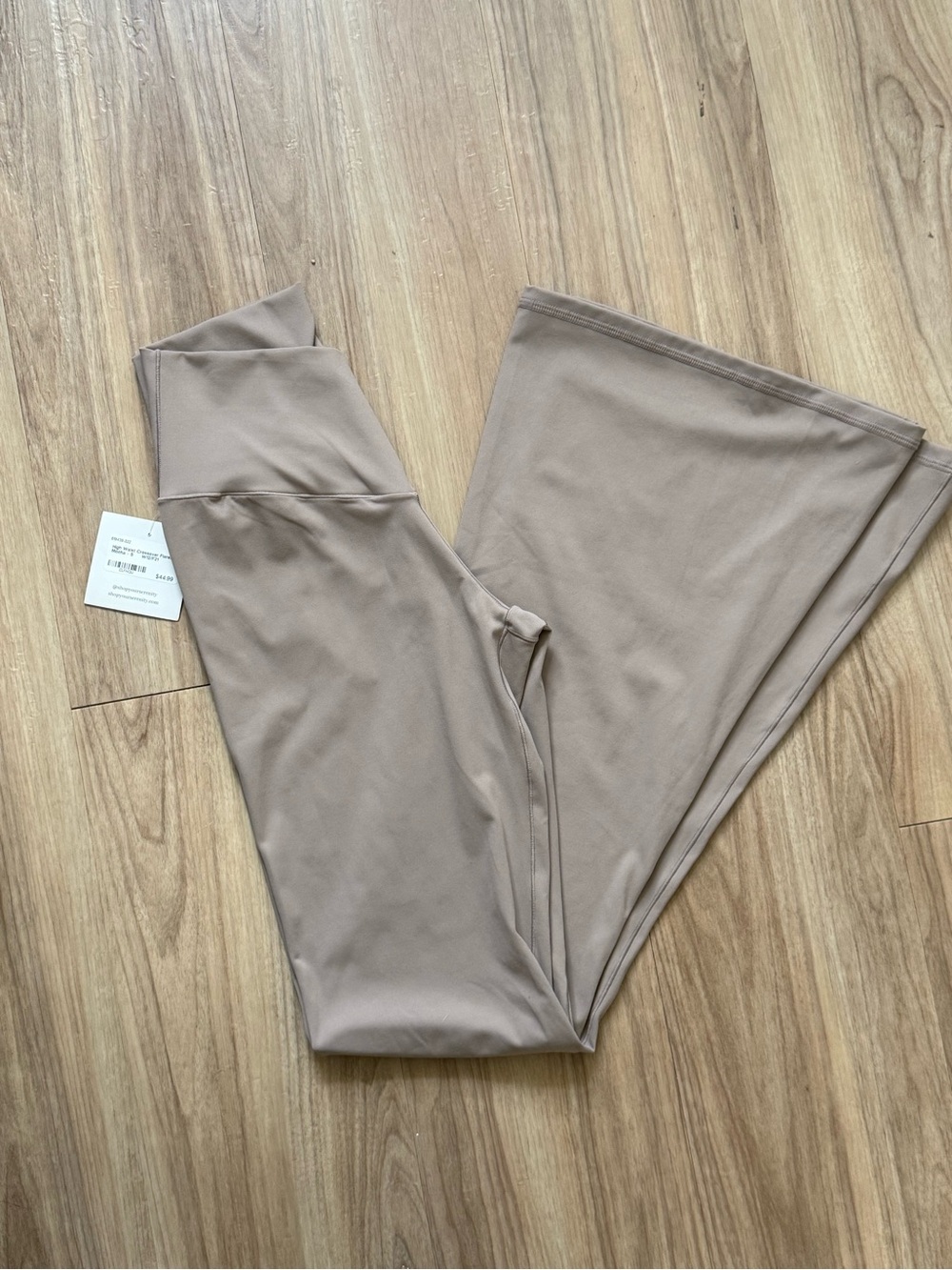 Neutral Cross-over Flare Leggings